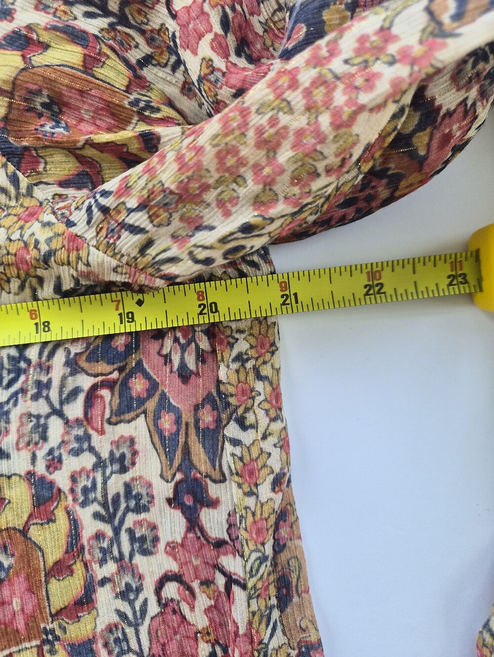 [Sezane] Irina Shirt in Pastel Forest, Size 38/6, Part Silk - Picture 5 of 12